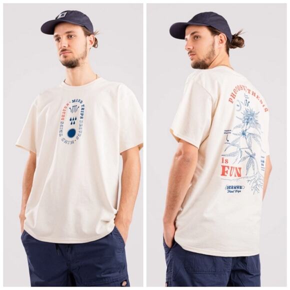 Dravus Mind Trips Photosynthesis Graphic Tee Large Cream Crewneck Tee - Picture 1 of 10